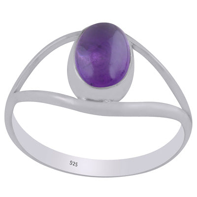 Gorgeous Split Shank Around Amethyst Oval Shape 925 Sterling Solid Silver Ring - R3400890-1