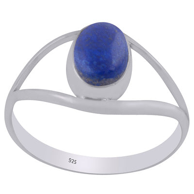 Gorgeous Split Shank Around Lapis Oval Shape 925 Sterling Solid Silver Ring - R3400890-6