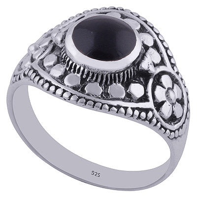 Black Onyx 925 Sterling Silver Ring - R3401052-58