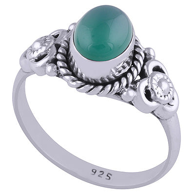 Green Onyx 925 Sterling Silver Ring - R3401186-91