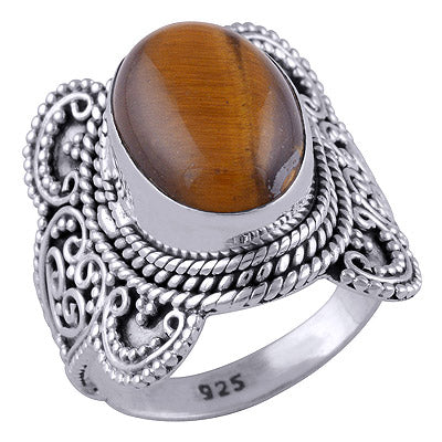 Tiger's Eye 925 Sterling Silver Ring - R3401234-47