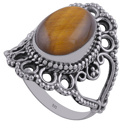 Tiger's Eye 925 Sterling Silver Ring - R3401319-105