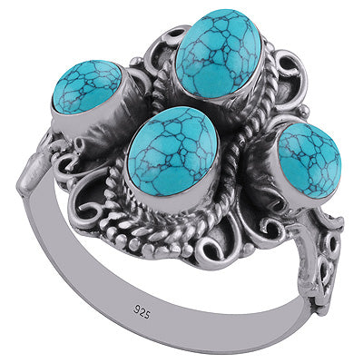 Turquoise 925 Sterling Silver Ring - R3401341-64