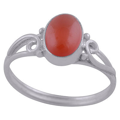 Stunning Twisted Wire Rawa Work Around Carnelian Oval Shape 925 Sterling Solid Silver Ring - R3401354-57