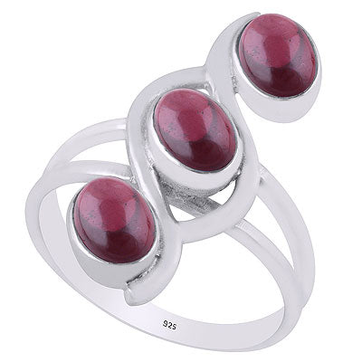 Gorgeous Multiple Gemstone Garnet Oval Shape 925 Sterling Solid Silver Ring - R3401441-12