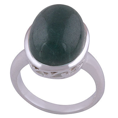 Green Corundum 925 Sterling Silver Ring - R3401489-75