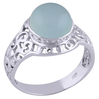 Aqua Chalcedony 925 Sterling Silver Ring - R3401490-22
