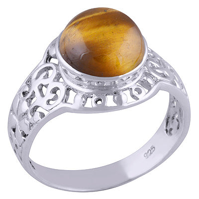 Tiger's Eye 925 Sterling Silver Ring - R3401490-79
