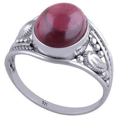 Alluring Rawa & Wire Work Around Garnet Oval Shape 925 Sterling Solid Silver Ring - R3401496-3