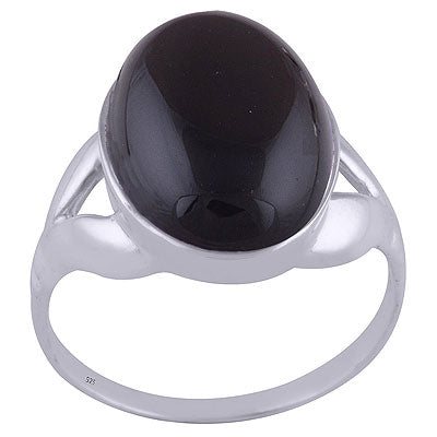 Stunning Split Shank Around Black Onyx Oval Shape 925 Sterling Solid Silver Ring - R3401504-38