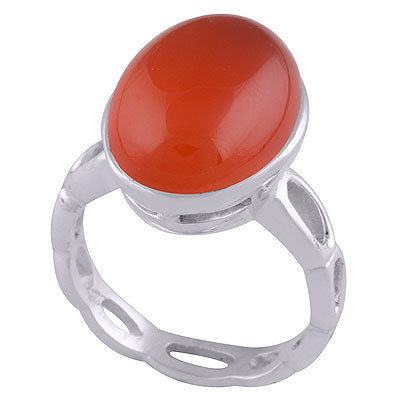 Gorgeous Cut Work Shank Around Carnelian Oval Shape 925 Sterling Solid Silver Ring - R3401509-20