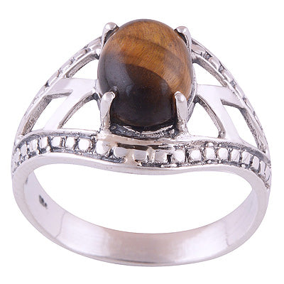 Tiger's Eye 925 Sterling Silver Ring - R3401737-38