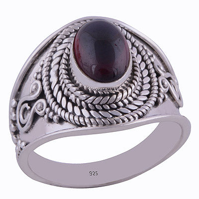 Garnet 925 Sterling Silver Ring - R3401778-7