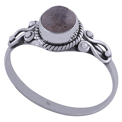 Gorgeous Handwork Around Labradorite Round Shape 925 Sterling Solid Silver Ring - R3401857-145