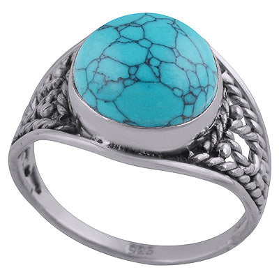 Turquoise 925 Sterling Silver Ring - R3401961-48