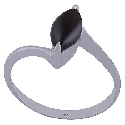 Alluring Setting Around Black Onyx Marquise Shape 925 Sterling Solid Silver Ring - R3401980-28