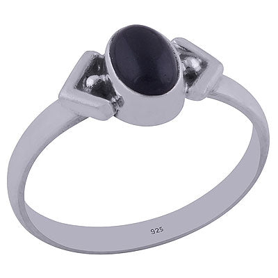Gorgeous Rawa Work Around Black Onyx Oval Shape 925 Sterling Solid Silver Ring - R3401998-65