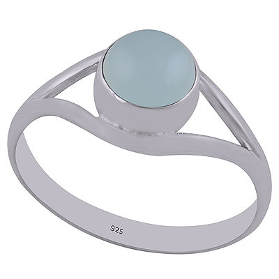 Aqua Chalcedony 925 Sterling Silver Ring - R3402004-87