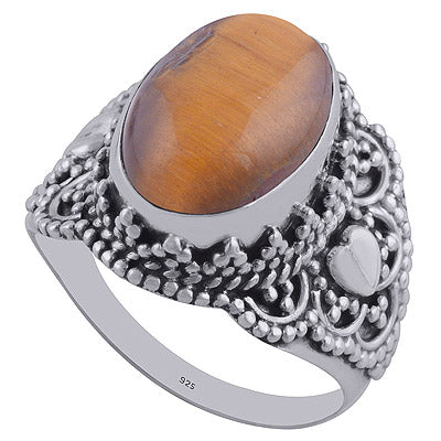 Tiger's Eye 925 Sterling Silver Ring - R3402013-28