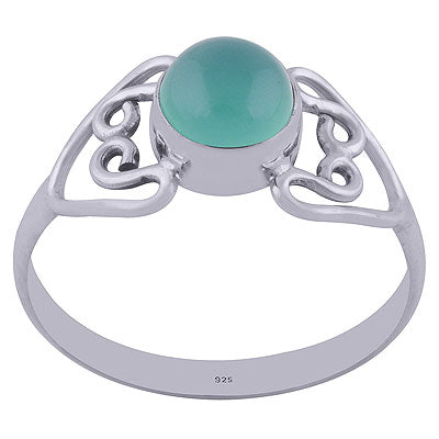 Gorgeous Wire Work Around Green Onyx Round Shape 925 Sterling Solid Silver Ring - R3402021-39