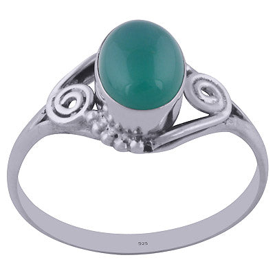 Gorgeous Work Split Shank Green Onyx Oval Shape 925 Sterling Solid Silver Ring - R3402024-36