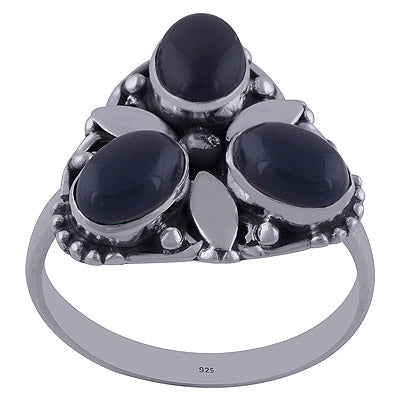 Black Onyx 925 Sterling Silver Ring - R3402034-47