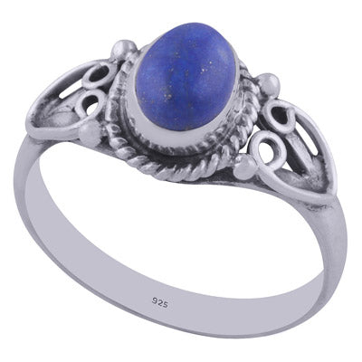 Lapis 925 Sterling Silver Ring - R3402050-96