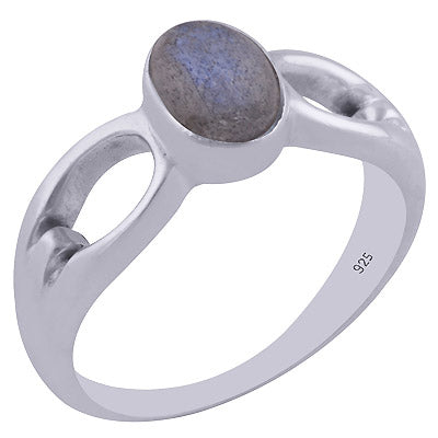 Alluring Cut Work Around Labradorite Oval Shape 925 Sterling Solid Silver Ring - R3402078-15