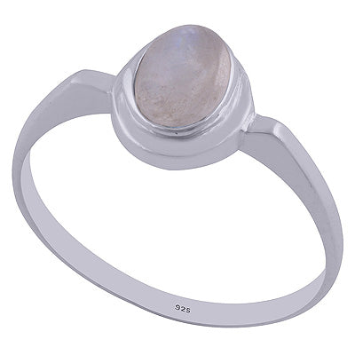 Beautiful Plain Tapered Shank Rainbow Moonstone Oval Shape 925 Sterling Solid Silver Ring - R3402079-9