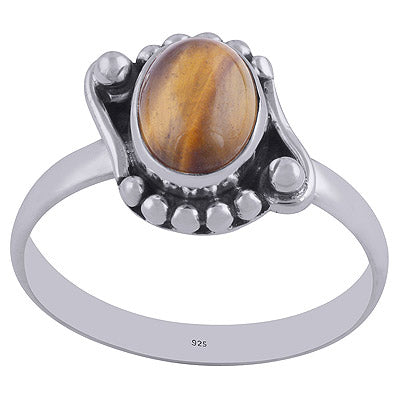 Tiger's Eye 925 Sterling Silver Ring - R3402102-28