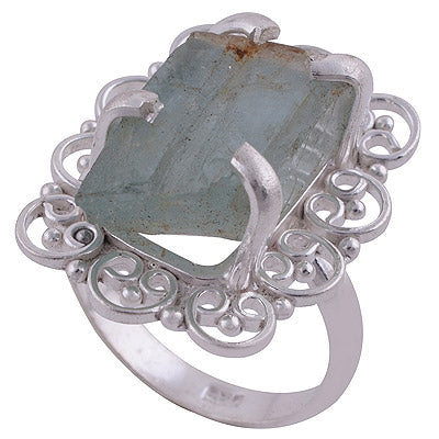 Aqua Kyanite 925 Sterling Silver Ring - R3402131-2