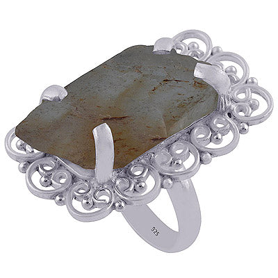 Aqua Kyanite 925 Sterling Silver Ring - R3402131-5