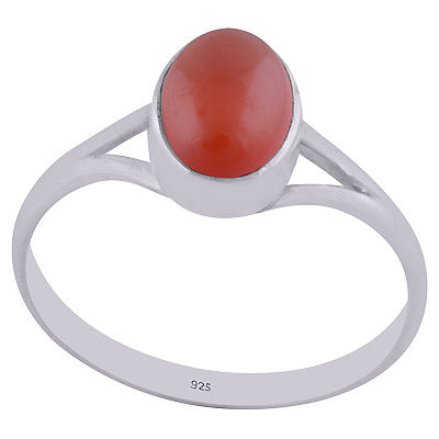 Beautiful Split Shank Around Carnelian Oval Shape 925 Sterling Solid Silver Ring - R3402143-45