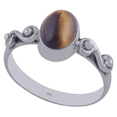 Tiger's Eye 925 Sterling Silver Ring - R3402147-48
