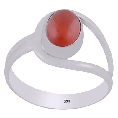 Beautiful Shank Around Carnelian Oval Shape 925 Sterling Solid Silver Ring - R3402155-76