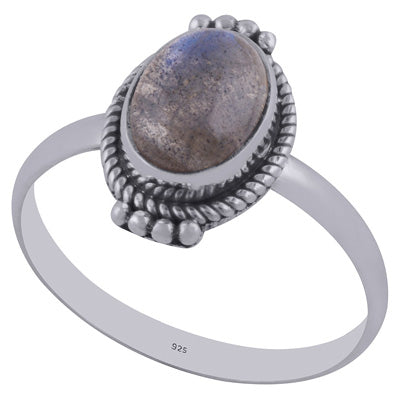 Authentic Rawa & Wire Work Around Labradorite Oval Shape 925 Sterling Solid Silver Ring - R3402160-22