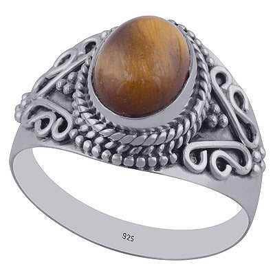 Tiger's Eye 925 Sterling Silver Ring - R3402183-36