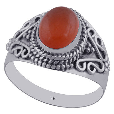 Carnelian 925 Sterling Silver Ring - R3402183-85