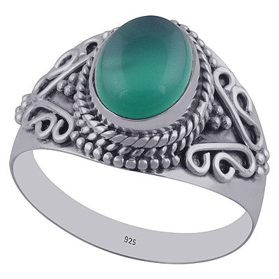 Green Onyx 925 Sterling Silver Ring - R3402183-89