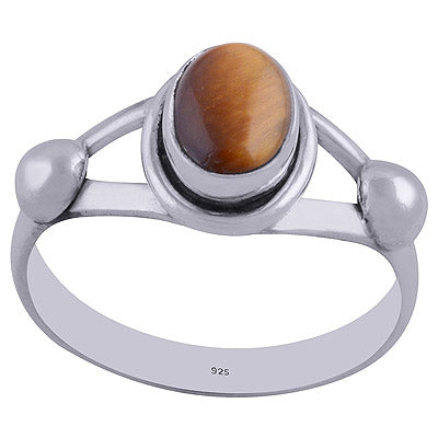 Tiger's Eye 925 Sterling Silver Ring - R3402215-57