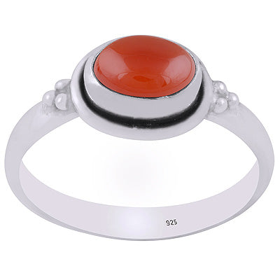 Beautiful Rawa Work Around Carnelian Oval Shape 925 Sterling Solid Silver Ring - R3402245-51