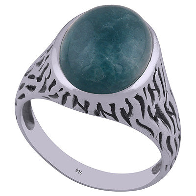 Green Corundum 925 Sterling Silver Ring - R3402258-46