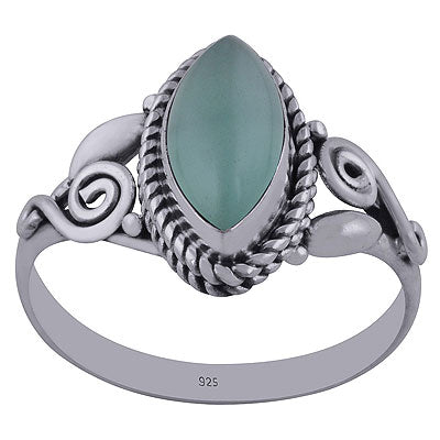 Alluring Wire Coil Work Around Aqua Chalcedony Marquise Shape 925 Sterling Solid Silver Ring - R3402286-27