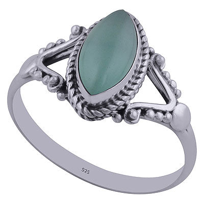 Stunning Handcrafted Rawa Work Around Aqua Chalcedony Marquise Shape 925 Sterling Solid Silver Ring - R3402292-34