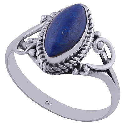 Gorgeous Twisted Wire Work Around Lapis Marquise Shape 925 Sterling Solid Silver Ring - R3402293-27