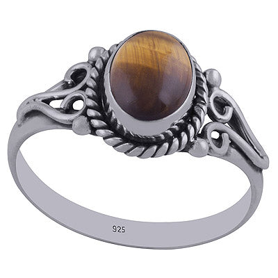 Tiger's Eye 925 Sterling Silver Ring - R3402351-38