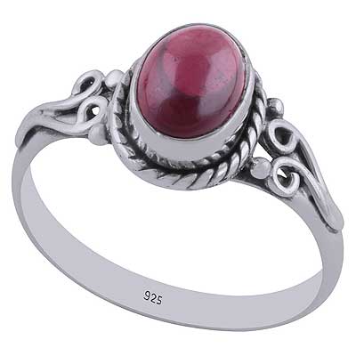 Garnet 925 Sterling Silver Ring - R3402351-50