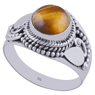 Tiger's Eye 925 Sterling Silver Ring - R3402379-42