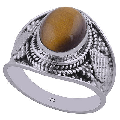 Tiger's Eye 925 Sterling Silver Ring - R3402393-40