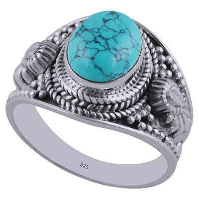 Turquoise 925 Sterling Silver Ring - R3402395-14